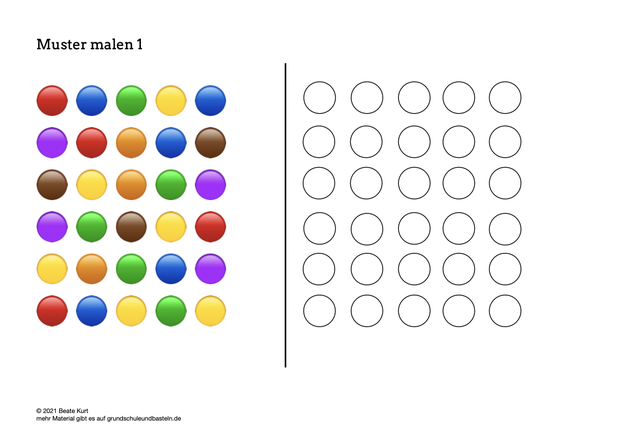 Muster malen 1 ♢ | Link- und Materialsammlung für Lehrer auf